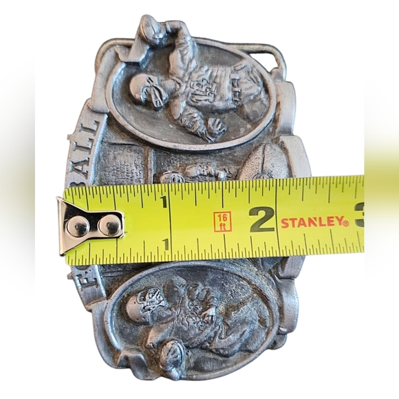 Bergamot - 1983 Vintage Pewter Silver Football Belt Buckle America's #1 Sport - Picture 6 of 6